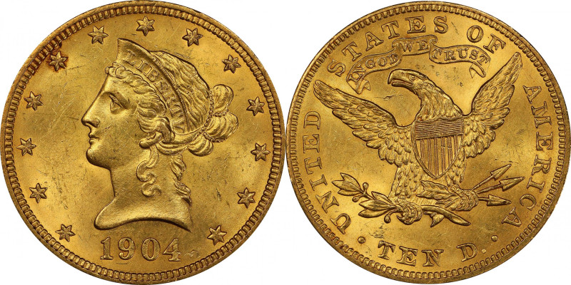 1904 Liberty Head Eagle. MS-62 (PCGS). CAC.

A wonderfully original, warm medi...