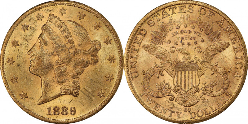 1889-CC Liberty Head Double Eagle. MS-62 (PCGS).

Lovely golden-honey surfaces...