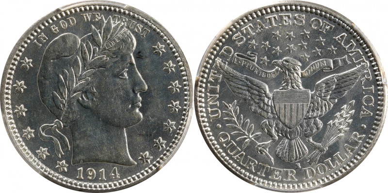 1914-S Barber Quarter. MS-63 (PCGS). CAC.

With an enticingly low mintage of 2...