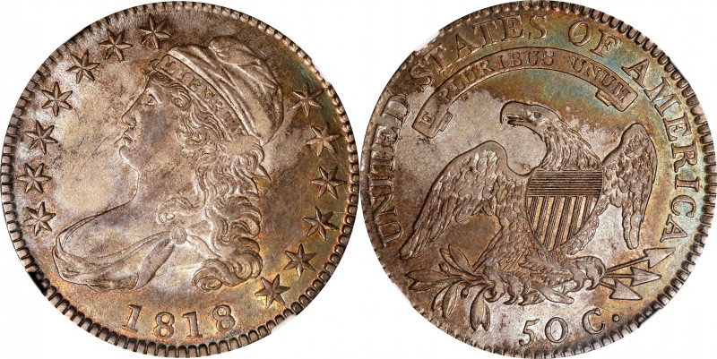 1818 Capped Bust Half Dollar. O-113. Rarity-4. AU-58 (NGC).

Lovely near-Mint ...