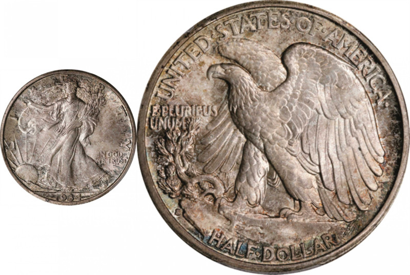 1934-S Walking Liberty Half Dollar. MS-65 (PCGS).

A boldly lustrous and richl...