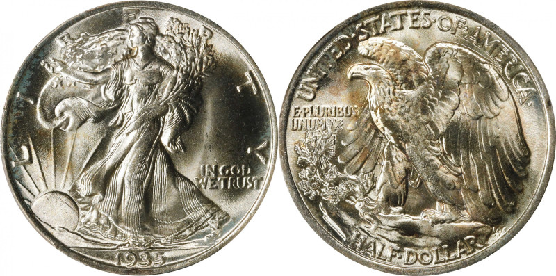 1935 Walking Liberty Half Dollar. MS-67 (PCGS).

Fully lustrous with silky smo...