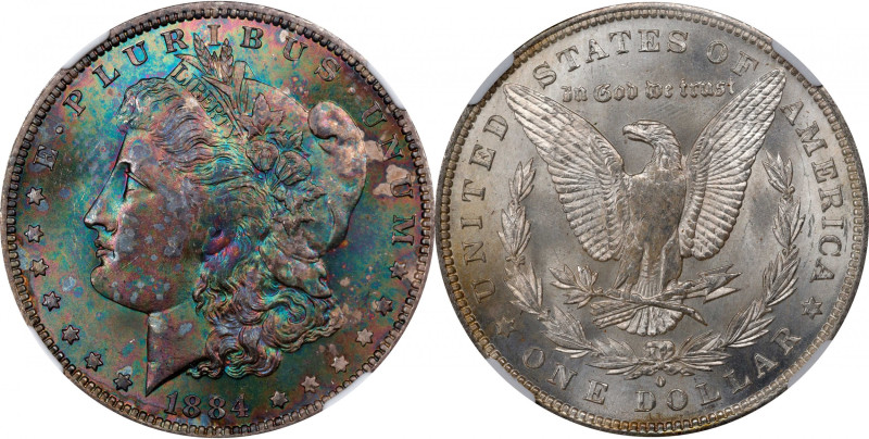 1884-O Morgan Silver Dollar. MS-64 * (NGC).

Specialists in vividly toned Morg...