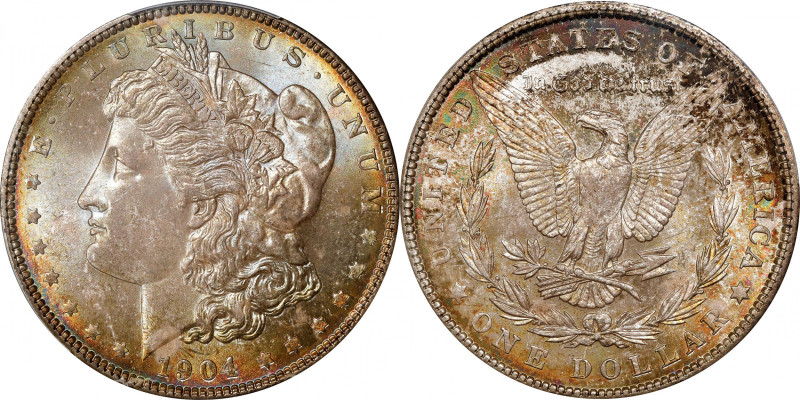 1904 Morgan Silver Dollar. MS-65+ (PCGS).

A richly toned premium Gem example ...