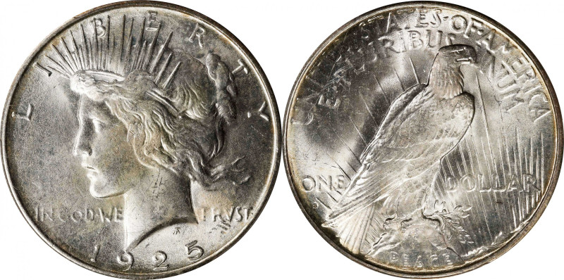 1925-S Peace Silver Dollar. MS-64+ (PCGS). CAC.

A virtually brilliant example...