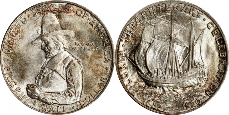 1920 Pilgrim Tercentenary. MS-67 (PCGS).

An original and heavily lustrous Sup...