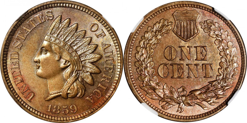 1859 Pattern Indian Cent. Judd-228, Pollock-272. Rarity-1. Copper-Nickel. Plain ...