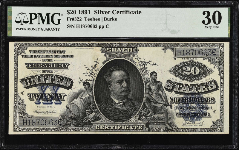 Fr. 322. 1891 $20 Silver Certificate. PMG Very Fine 30.

Attractive Very Fine ...