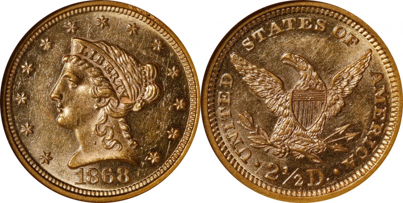 1868 Liberty Head Quarter Eagle. AU-58 (NGC). CAC. OH.

Plenty of original lus...