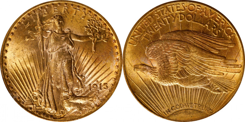 1915-S Saint-Gaudens Double Eagle. MS-65 (PCGS).

Beautiful orange-gold surfac...