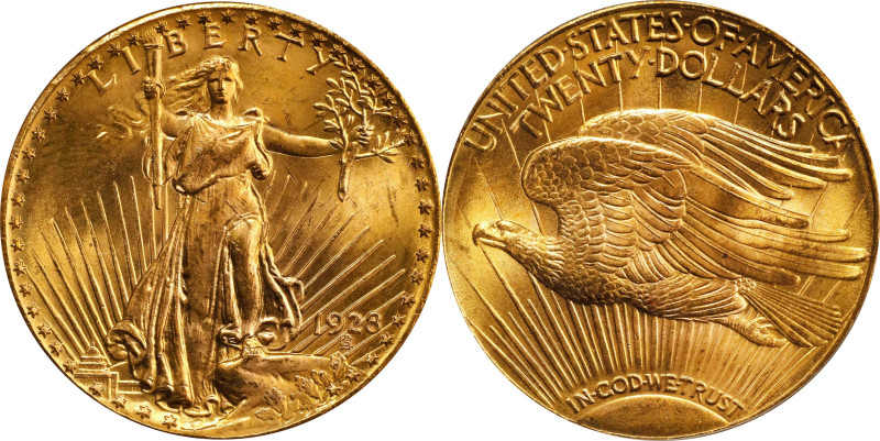 1928 Saint-Gaudens Double Eagle. MS-66 (PCGS). OGH.

Glowing golden-apricot su...