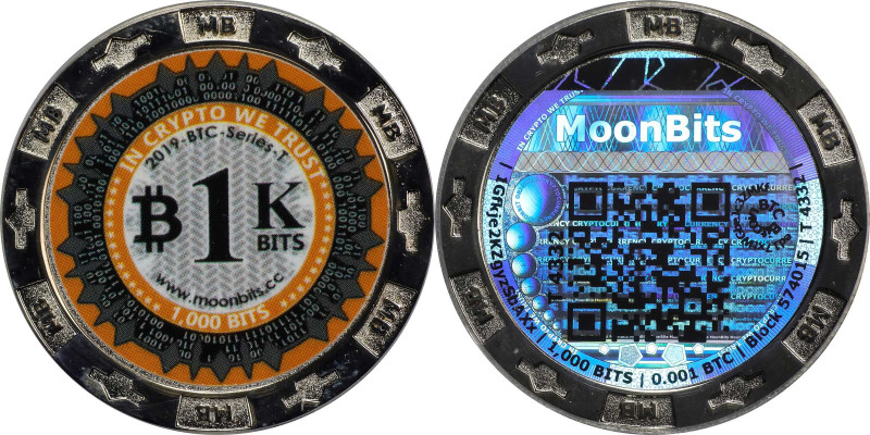 2019 MoonBits 1K Bits 0.001 Bitcoin (BTC). Loaded. Firstbits 1Gfkje2K. Serial No...