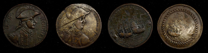 Lot of (2) Admiral George Brydges Rodney / 1781 Capture of St. Eustatius Medals....