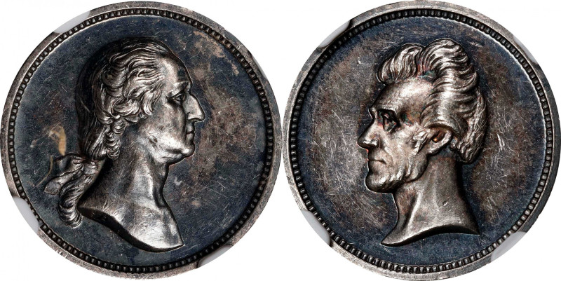 Undated (ca. 1862) U.S. Mint Washington and Jackson Medalet. By Anthony C. Paque...