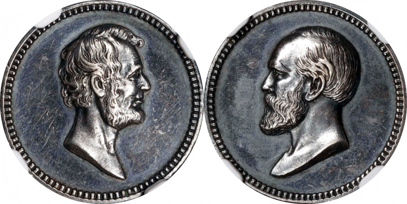 Undated (1882) U.S. Mint Lincoln and Garfield Medal. Second Size. By William and...