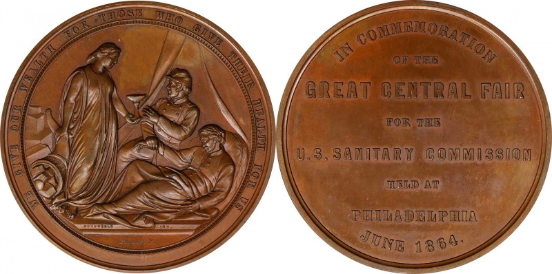 1864 Philadelphia Sanitary Fair Medal. By Anthony C. Paquet. Julian CM-44. Bronz...