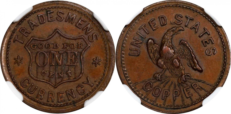 Undated (1861-1865) TRADESMENS CURRENCY / Eagle on Globe. Fuld-202/434 a. Rarity...