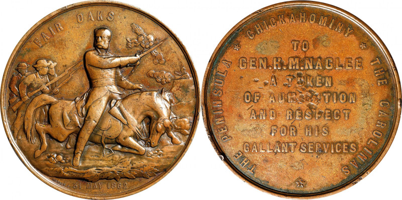 "1862" (1860-1879) General Naglee, Battle of Fair Oaks Medal. By Louis Merley. B...