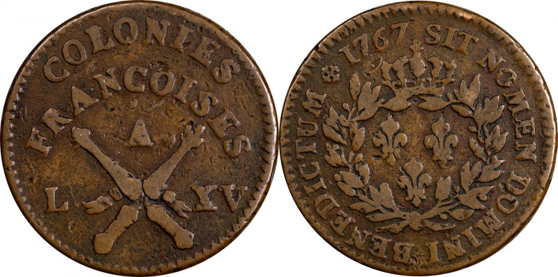 1767-A Sou. Paris Mint. Breen-700. No RF Counterstamp. Very Fine.

179.48 grai...