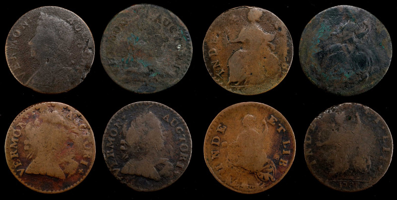 Lot of (4) Vermont Coppers.

Included are: RR-11; RR-13; RR-24; and RR-25. All...