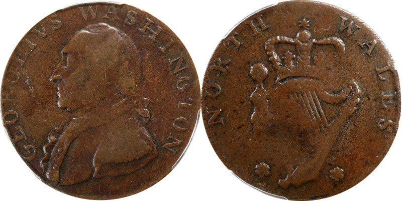 Undated (1795) Washington North Wales Halfpenny. Musante GW-51, Baker-34, W-1115...