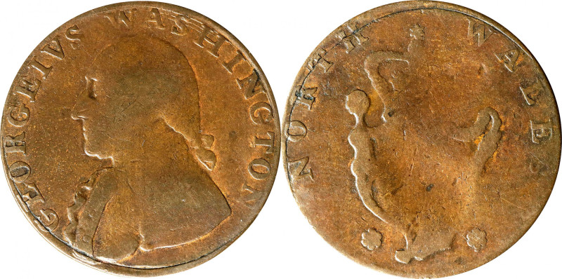 Undated (1795) Washington North Wales Halfpenny. Musante GW-51, Baker-34, W-1115...