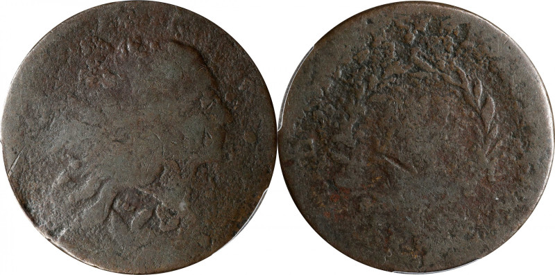 1793 Flowing Hair Cent. Wreath Reverse. S-6. Rarity-3. Vine and Bars Edge. Poor/...