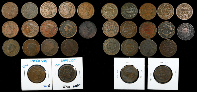 Lot of (16) Large Cents.

Included are: Draped Bust: 1798; 1807; Classic Head:...