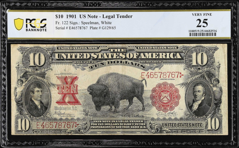 Fr. 122. 1901 $10 Legal Tender Note. PCGS Banknote Very Fine 25.

A popular Bi...