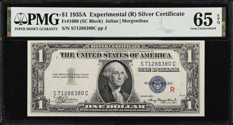 Fr. 1609. 1935A $1 Silver Certificate. (R) Experimental. PMG Gem Uncirculated 65...