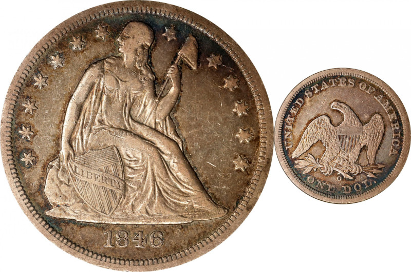 1846-O Liberty Seated Silver Dollar. OC-1, the only known dies. Rarity-2. EF-40 ...