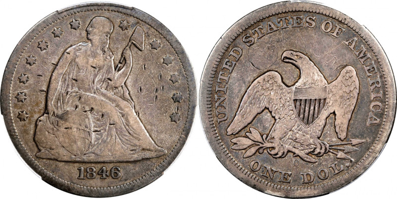 1846-O Liberty Seated Silver Dollar. OC-1, the only known dies. Top 30 Variety. ...