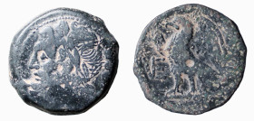 APULIA - VENUSIA (268-217 a.C.) QUINCUNX gr. 16,1 - D/Testa di Zeus a s. con dietro cinque globetti R/Aquila con ali spiegate rivolta a s. a sinistra ...