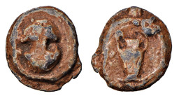BOEOTIA - THEBE (circa 395-338 a.C.) TESSERA - D/Scudo beoto R/Anfora - Confronti: BCD Boiotia 494-5 - Classic Numismatic Group Auction 259 lotto 81 -...