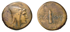 PONTOS - AMISOS - MITHRADATES VI (circa 125-100 a.C.) Æ28 gr.20,3 -D/Testa a d. indossa bashlyk R/Faretra e fiocco con ai lati AMI - ΣOY - Ae - Sng.Co...