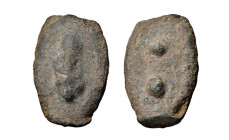 UMBRIA - TUDER (225-213 a.C.) SESTANTE gr. 27,1 -D/Clava R/Due globetti - Ae -T&V.172 BB/SPL
