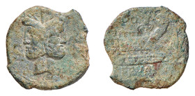 CALPURNIA (89 a.C.) L.Calpurnius Piso Frugi - ASSE gr. 8,9 -D/Giano bifronte R/La prora a d. con sopra L.Piso ed una Vittoria, sotto FRVGI - Ae - B.18...