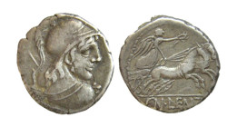 CORNELIA (88 a.C.) Cn.Cornelius Lentulus Clodianus - DENARIO - D/Busto di Marte a d. R/Vittoria su biga a d. Sotto CN.LENTVL - Ar - B. 50 BB