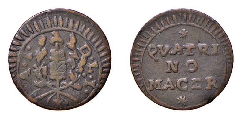 MACERATA - REPUBBLICA ROMANA (1798-1799) QUATTRINO - D/Fascio littorio con pileo...