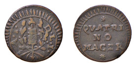 MACERATA - REPUBBLICA ROMANA (1798-1799) QUATTRINO - D/Fascio littorio con pileo tra due rami di quercia In legenda: A●I● D●L●I● R/ (stella a sei punt...