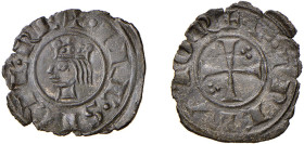 MESSINA - FEDERICO II (1197-1250) Emissione del 1225 - DENARO - D/Testa coronata a s. IERL'SICIL'REX R/Croce patente con tre globetti a triangolo nel ...