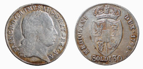 MILANO - FRANCESCO II D'ASBURGO LORENA (1792-1796) 30 SOLDI 1796 -D/Busto laureato a d. R/Stemma coronato e quadripartito con l'aquila e la biscia, ca...