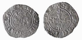 NAPOLI - CARLO II D'ANGIO (1285-1309) DENARO REGALE -D/Busto coronato frontale del re R/Quattro fiordalisi disposti a croce - Mi - P&R.4 BB