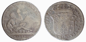 NAPOLI - CARLO DI BORBONE (1734-1759) 120 GRANA 1735 - D/Stemma coronato con ai lati F• - B:/•A• In legenda: CAR D G REX NEA HISP INFANS &c R/Il Sebet...