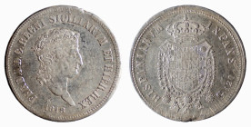 NAPOLI - FERDINANDO I (1816-1825) 120 GRANA 1818 - D/Testa piccola coronata del Re a d. FERD.I.D.G REGNI. SICILIARVM ET HIER REX sotto la data R/Stemm...