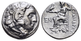 KINGS of MACEDON. Alexander III. The Great.(336-323 BC). Kolophon. Drachm.

Obv : Head of Herakles right, wearing lion skin.

Rev : AΛΕΞΑΝΔΡΟΥ.
Zeus s...