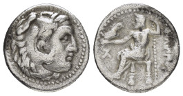KINGS of MACEDON. Philip III Arrhidaios.(323-317 BC).Sardes.Drachm. 

Obv : Head of Herakles right, wearing lion skin.

Rev : ΦIΛIΠΠOY.
Zeus seated le...