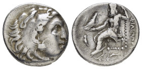 KINGS of MACEDON. Philip III Arrhidaios.(323-317 BC). Abydos.Drachm.

Obv: Head of Herakles right, wearing lion skin.

Rev : ΦΙΛΙΠΠΟΥ.
Zeus seated lef...