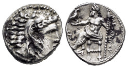 KINGS of MACEDON. Alexander III The Great.(336-323 BC). Miletos.Drachm.

Obv : Head of Herakles right, wearing lion skin.

Rev : AΛEΞANΔPOY.
Zeus seat...