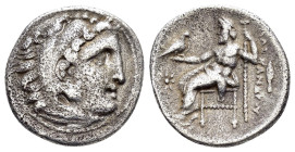 KINGS of MACEDON. Alexander III The Great.(336-323 BC).Kolophon. Drachm.

Obv : Head of Herakles right, wearing lion skin.

Rev : AΛEΞANΔPOY.
Zeus sea...